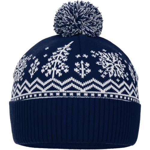 Шапка Elnik, синяя с молочно-белым фото 3