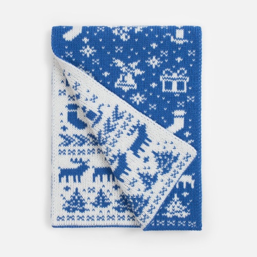 Шарф Holidale, синий с молочным фото 2 Шарф Holidale, синий с молочным фото 2