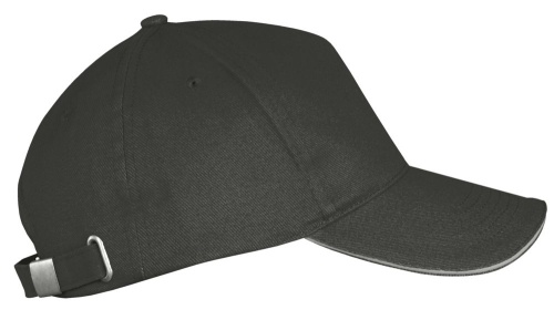 Бейсболка Long Beach, темно-серая со светло-серым фото 5