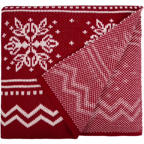 Плед Elnik, красным с молочно-белым фото 3