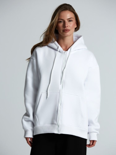 Толстовка унисекс оверсайз Zippy, белая фото 2