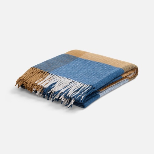 Плед Fleco, синий с коричневым фото 3 Плед Fleco, синий с коричневым фото 3