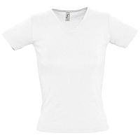 Футболка женская Lady 220 с V-образным вырезом, белая
