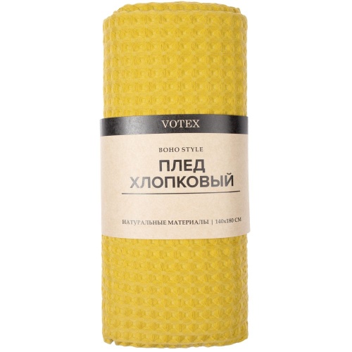 Плед Boho, горчичный фото 8