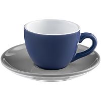 Чайная пара Cozy Morning, синяя с серым