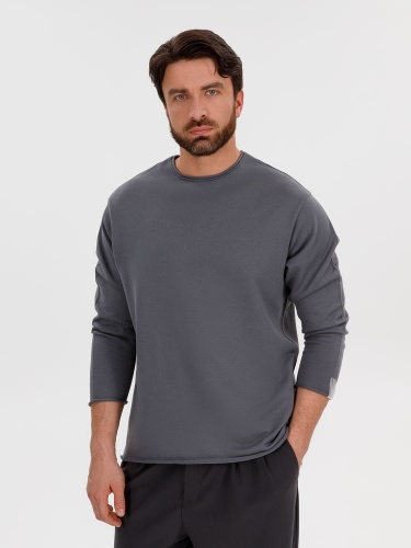 Лонгслив унисекс Siluetti Fuori, серый фото 3 Лонгслив унисекс Siluetti Fuori, серый фото 3