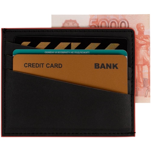 Картхолдер Multimo, черный с красным фото 4