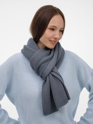 Шарф Nobilis Mono, серый (стальной) фото 3