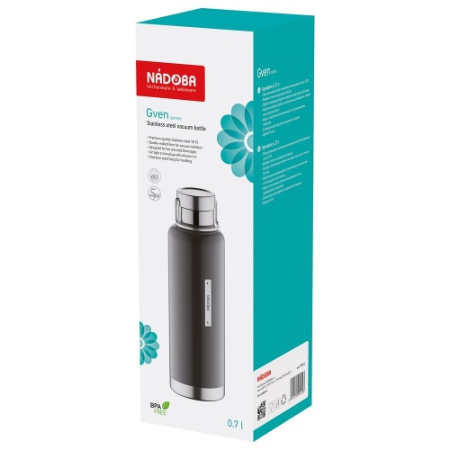 Термобутылка Gven, темно-серая фото 3 Термобутылка Gven, темно-серая фото 3