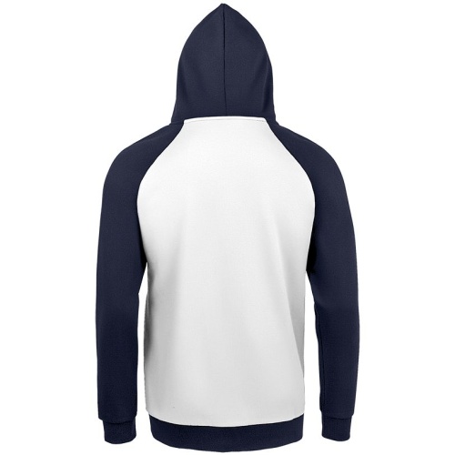 Толстовка унисекс Seattle, белая с темно-синим фото 3 Толстовка унисекс Seattle, белая с темно-синим фото 3