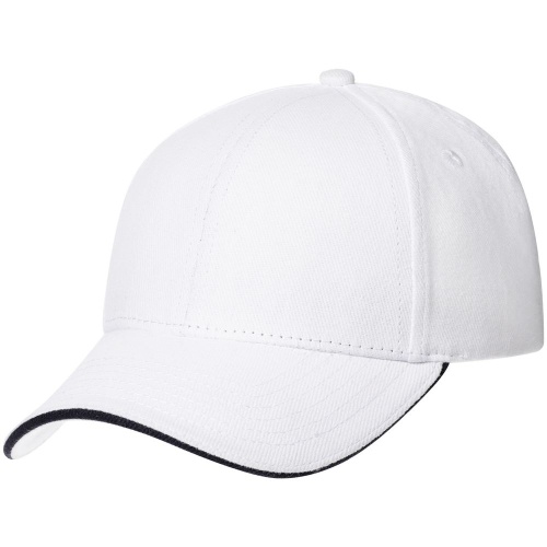 Бейсболка Spiker, белая с темно-синим Бейсболка Spiker, белая с темно-синим