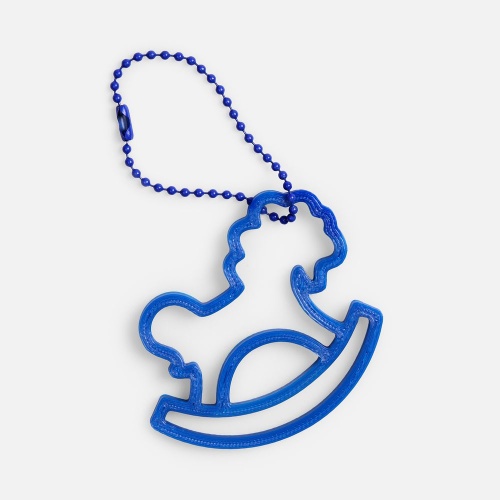 Подвеска «Лошадка-качалка», 3D-печать, синяя Подвеска «Лошадка-качалка», 3D-печать, синяя