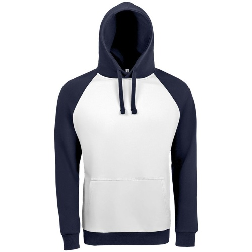 Толстовка унисекс Seattle, белая с темно-синим Толстовка унисекс Seattle, белая с темно-синим