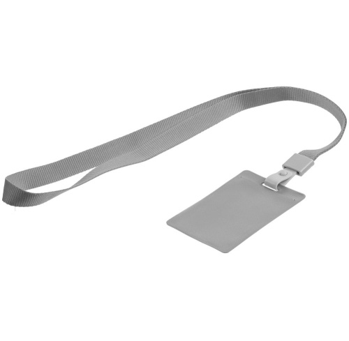 Карман для пропуска с лентой Staff, серый фото 3