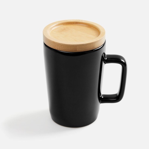 Кружка Vierra с крышкой-костером, черная фото 2