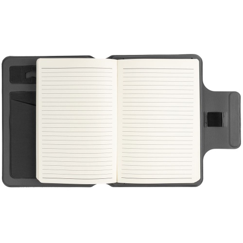 Органайзер с блокнотом и аккумулятором Oiro, черный фото 9 Органайзер с блокнотом и аккумулятором Oiro, черный фото 9