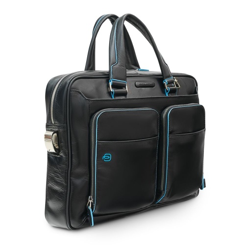 Сумка с отделением для ноутбука Piquadro Blue Square, черная Сумка с отделением для ноутбука Piquadro Blue Square, черная