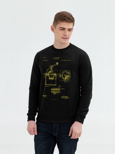 Свитшот Old Patents. Coffee Mill, черный Свитшот Old Patents. Coffee Mill, черный