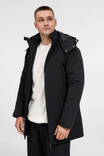 Куртка-парка унисекс Sfera, черная Куртка-парка унисекс Sfera, черная