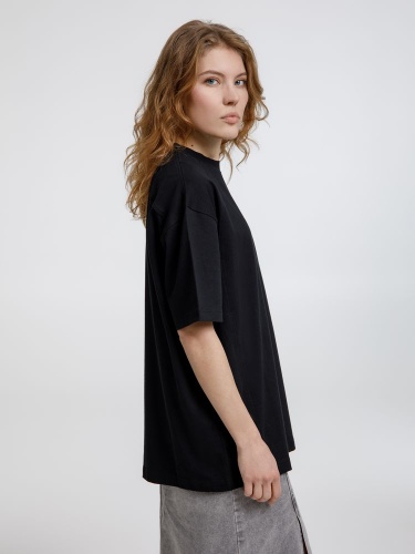 Футболка оверсайз унисекс Sideline, черная фото 4 Футболка оверсайз унисекс Sideline, черная фото 4