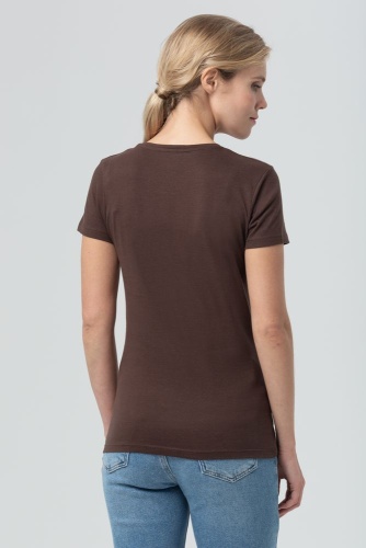 Футболка женская Miss 150, шоколадно-коричневая фото 7