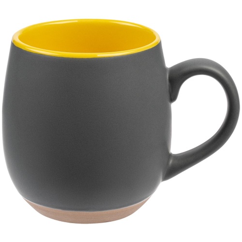 Кружка Chubby, серая с желтым Кружка Chubby, серая с желтым