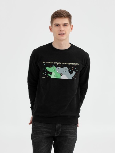 Толстовка «Крокодилобегемоты», черная Толстовка «Крокодилобегемоты», черная