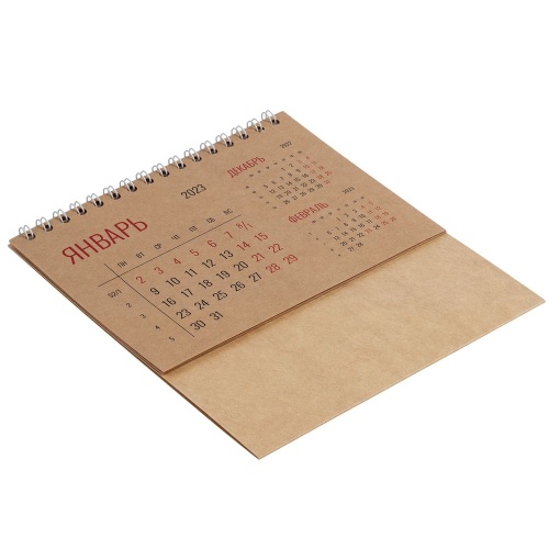 Календарь настольный Datio, крафт фото 4 Календарь настольный Datio, крафт фото 4