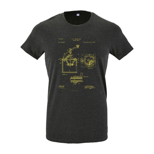 Футболка приталенная Old Patents. Coffee Mill, черный меланж фото 3