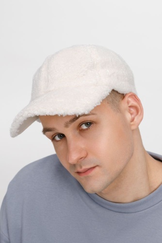 Бейсболка Oblako, утепленная, молочно-белая фото 4