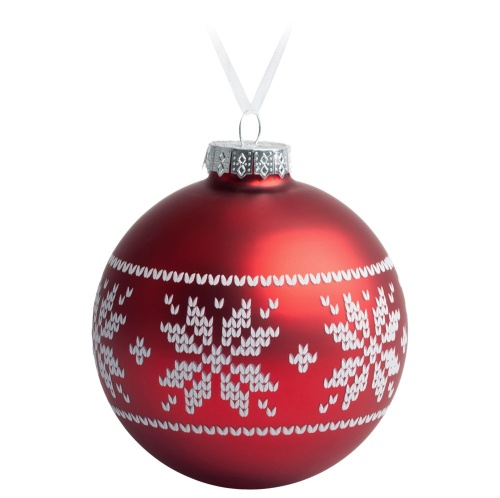 Елочный шар «Скандинавский узор», 10 см, красный Елочный шар «Скандинавский узор», 10 см, красный
