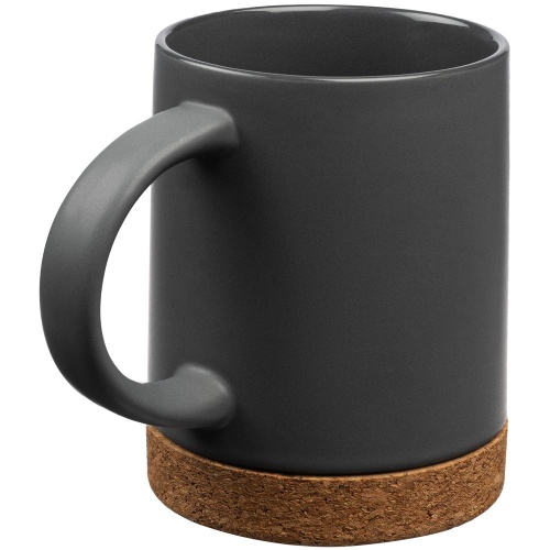 Кружка с пробковой подставкой Corky, серая фото 3 Кружка с пробковой подставкой Corky, серая фото 3