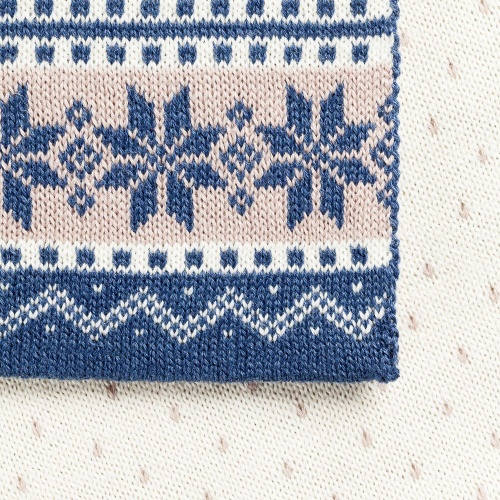 Шарф Happy View, бежевый с синим фото 3 Шарф Happy View, бежевый с синим фото 3