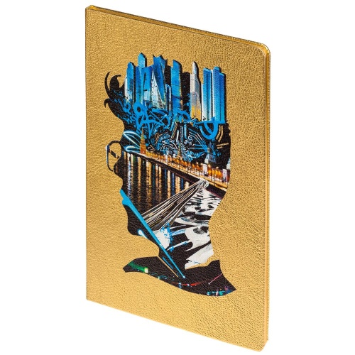 Блокнот Moscow Boy, золотистый Блокнот Moscow Boy, золотистый