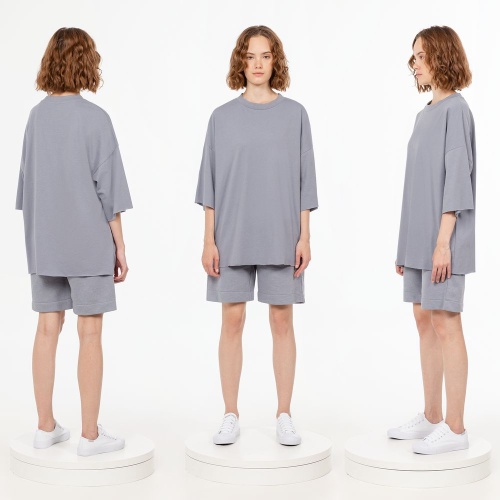 Футболка унисекс оверсайз T1, серая фото 2