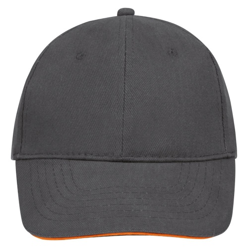Бейсболка Buffalo, серая с оранжевым фото 3 Бейсболка Buffalo, серая с оранжевым фото 3