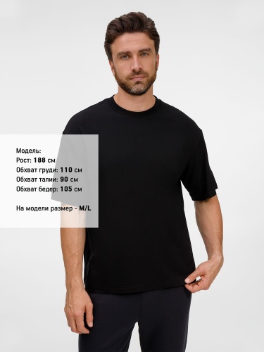 Футболка оверсайз унисекс Lavinia, черная фото 4