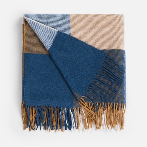 Плед Fleco, синий с коричневым фото 2 Плед Fleco, синий с коричневым фото 2