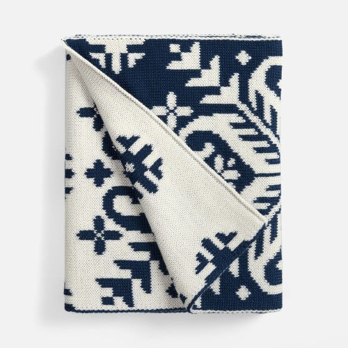 Шарф Wintertude L, синий с белым фото 3