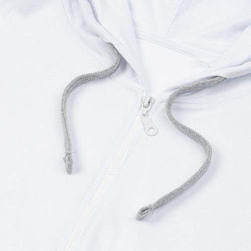 Толстовка на молнии с капюшоном Unit Siverga Heavy, белая фото 4