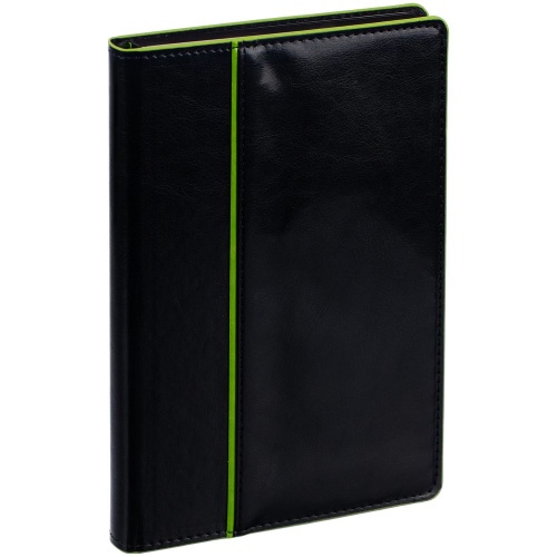 Ежедневник Alanis, недатированный, черный с зеленым фото 2