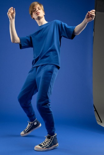 Футболка унисекс оверсайз T3, синяя фото 2