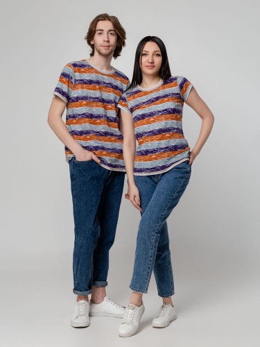 Футболка мужская Rayet двусторонняя, оранжевая с фиолетовым фото 11