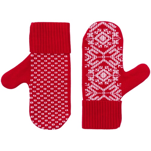 Варежки Onego, красные фото 3