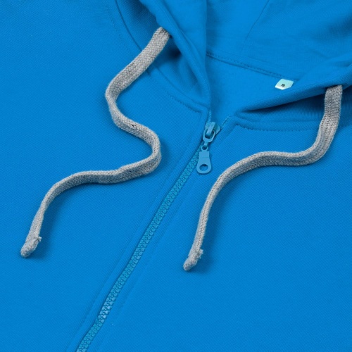 Толстовка с капюшоном на молнии Unit Siverga Heavy, бирюзовая фото 4