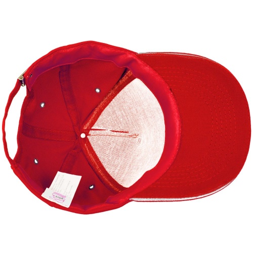 Бейсболка Unit Classic, красная с белым кантом фото 4