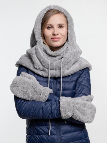 Балаклава-капюшон Flocky, серая фото 3