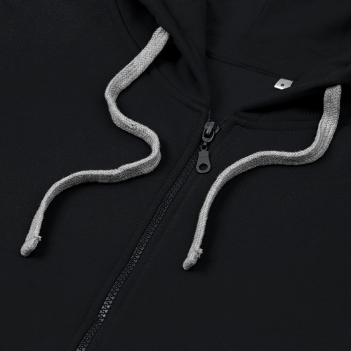 Толстовка на молнии с капюшоном Unit Siverga Heavy, черная фото 4