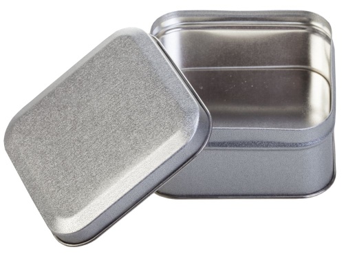 Коробка квадратная, серебристая фото 3