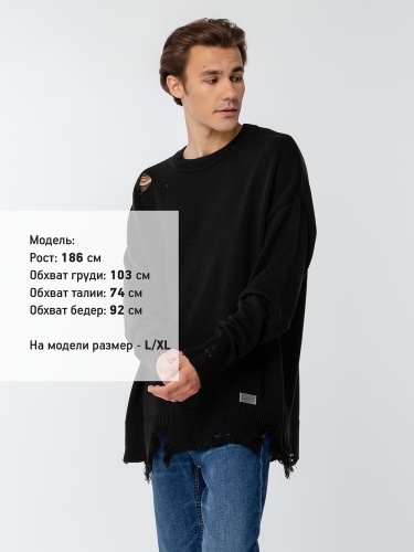 Джемпер оверсайз унисекс Grunge, черный фото 3 Джемпер оверсайз унисекс Grunge, черный фото 3